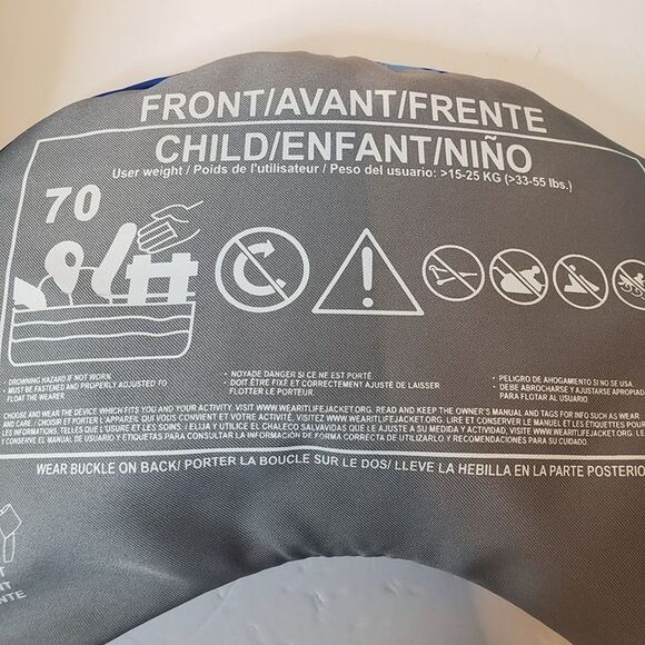 CUTE  Unisex Childs Swim Blue Shark Float Life Vest Jacket 33 - 55lbs - Picture 5 of 6